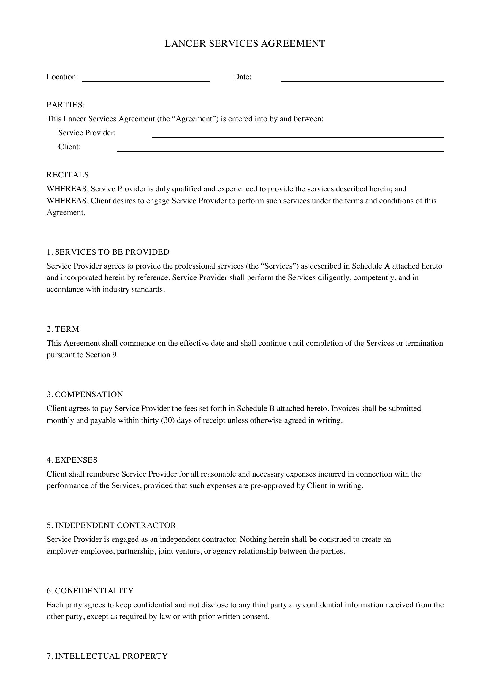 Lancer Contract Template - Canada