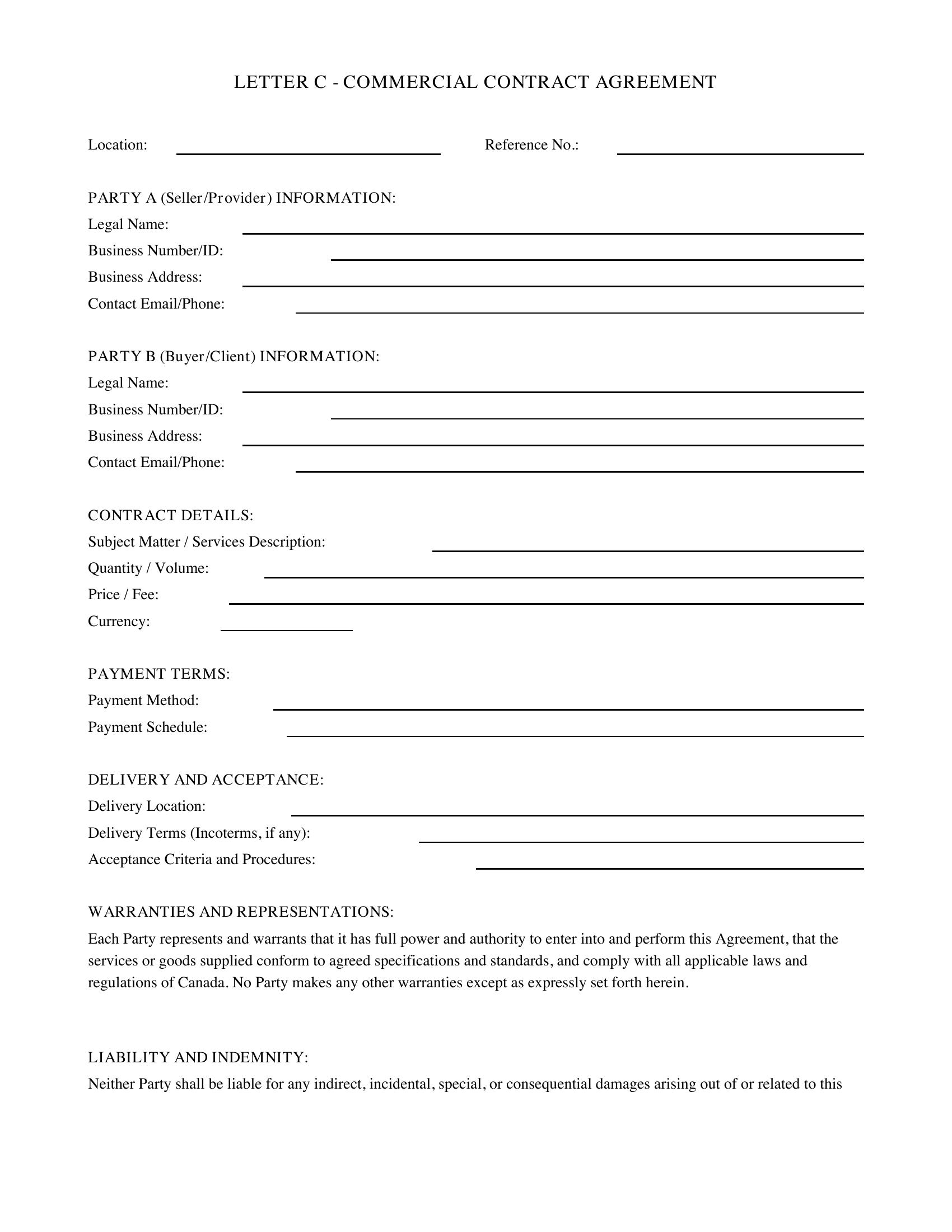 Letter C Template - Canada